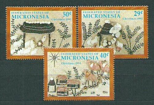 Микронезия, Рождество, 1991, 3 марки